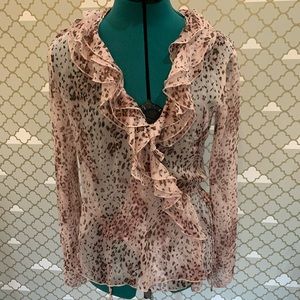 Animal print silk blouse